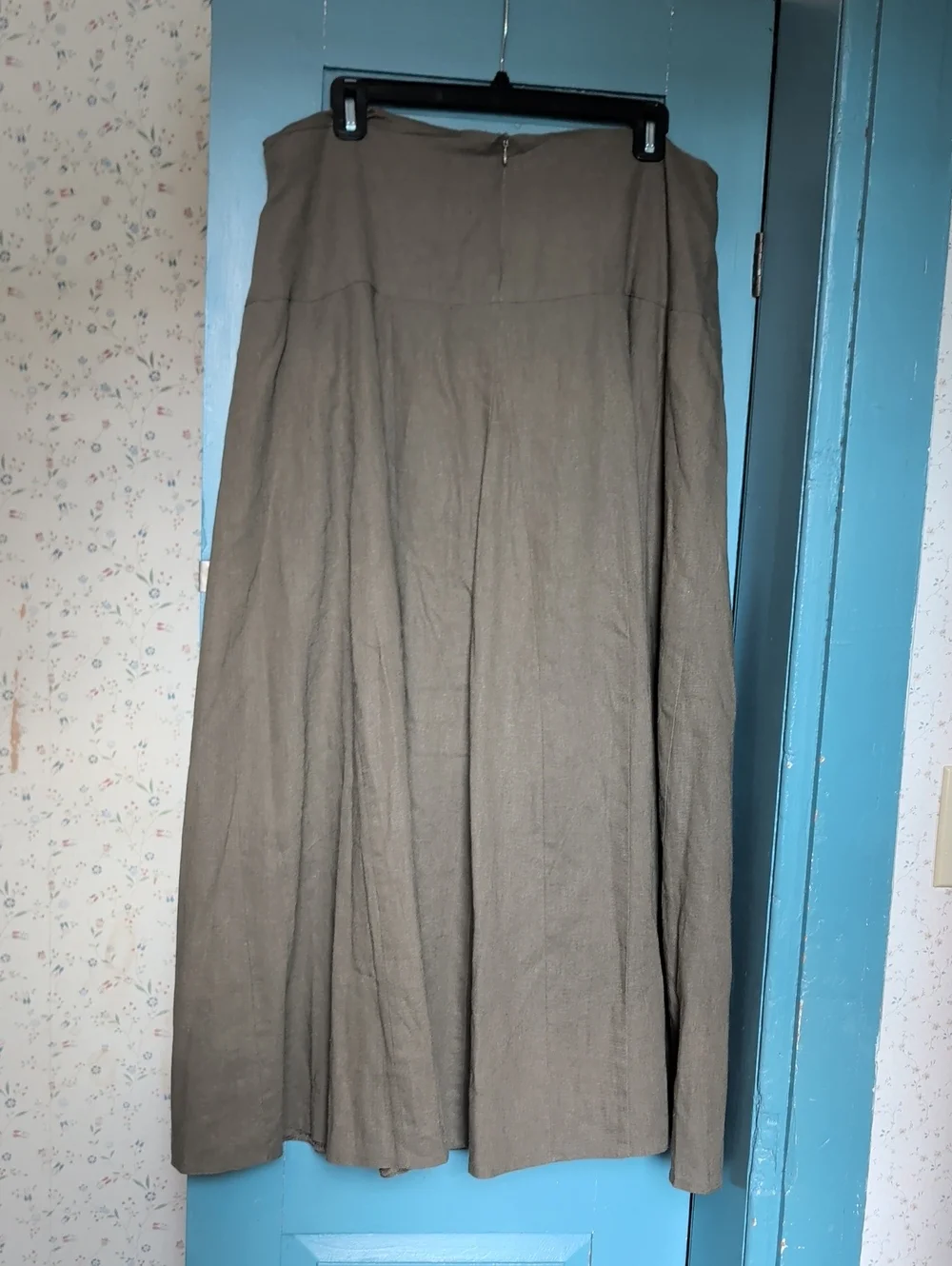Women’s A-Line Maxi Skirt - Olive Green brown